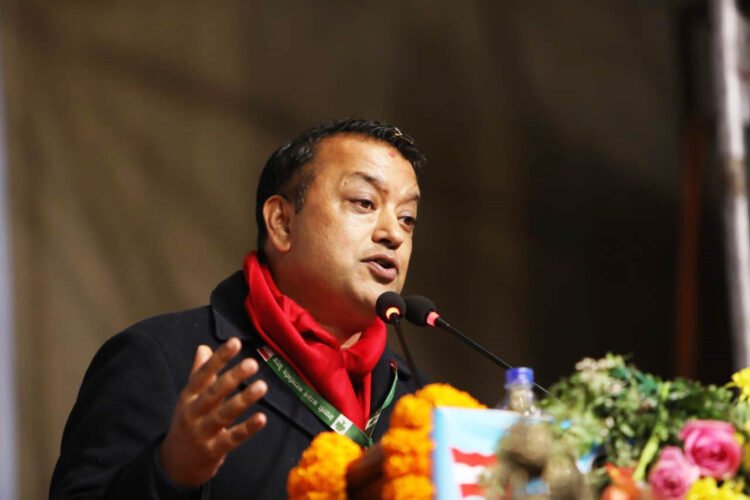 NC General Secretary Thapa presents organizational report in Mahasamiti meeting