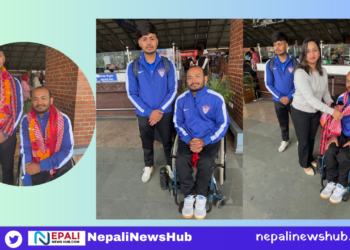 Player Keshav Thapa and Coach Basant Bharti leave for Thailand for Paralympic World Qualification Tournament
