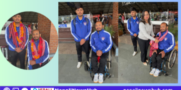 Player Keshav Thapa and Coach Basant Bharti leave for Thailand for Paralympic World Qualification Tournament