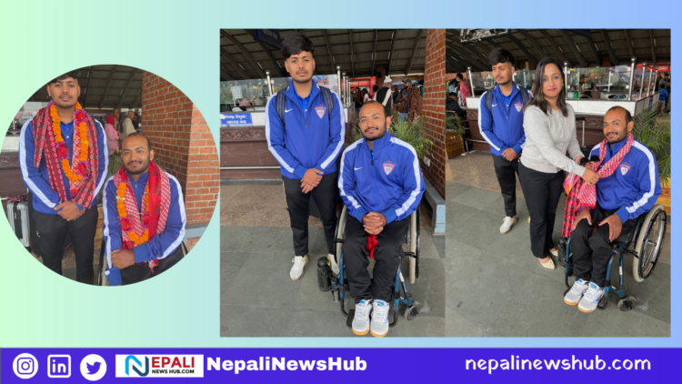 Player Keshav Thapa and Coach Basant Bharti leave for Thailand for Paralympic World Qualification Tournament