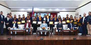 Government awards national women volleyball players, coaches