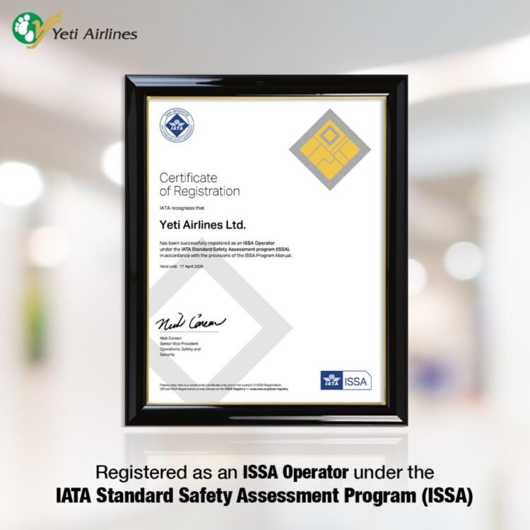 Yeti Airlines achieves international safety standards