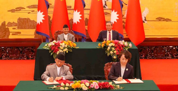 Nepal and China sign nine agreements and MoUs
