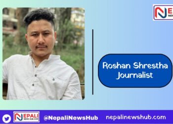 Roshan Shrestha, a Nepali journalist and founder of Khoj Samachar, in 2025.