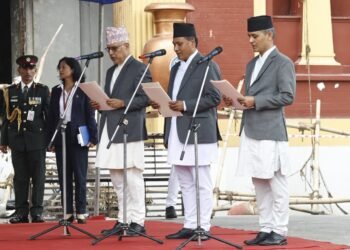 Three ministers sworn in by President Paudel