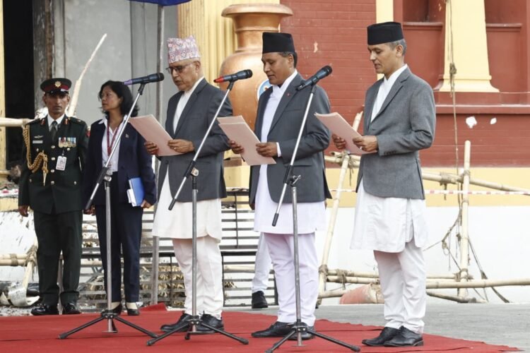 Three ministers sworn in by President Paudel
