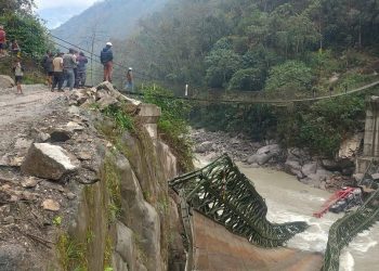 Bailey bridge over Arun River collapses, one injured