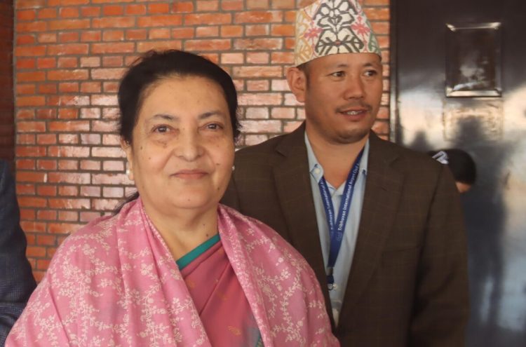 UML senior leader Bidya Bhandari leaves for China to attend Global Governance Forum